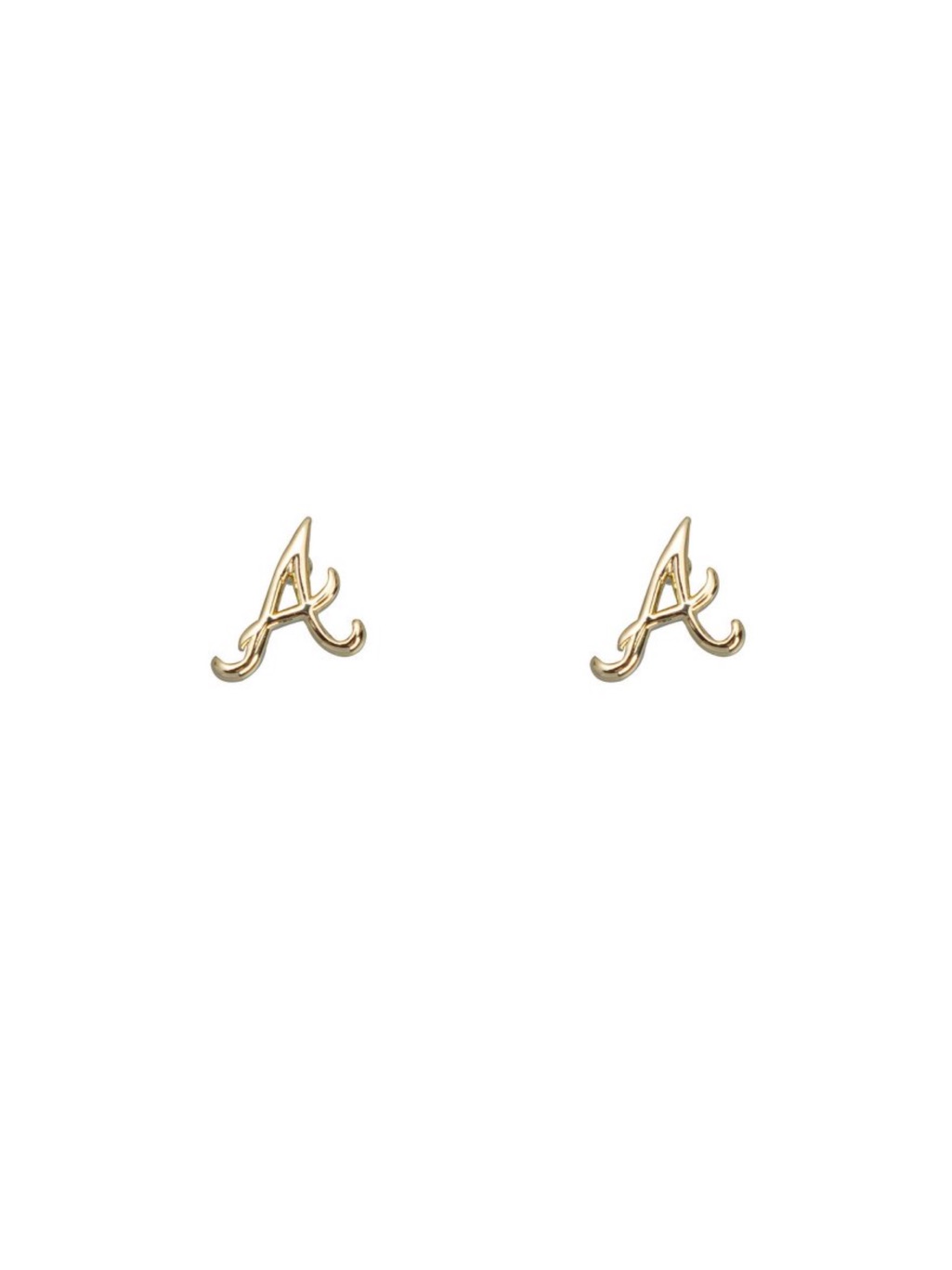 Brand New Luv Aj Bijoux Sport Gold Stud Earrings Atlanta Braves